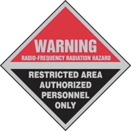 Accuform Radiation & Laser Sign, 9 in H x 9 in W, Adhesive Poly MRFQ503VS